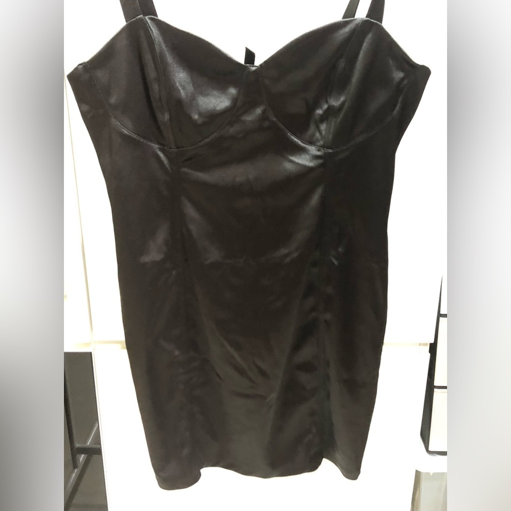 H&M Silky Bust Outline Black Dress